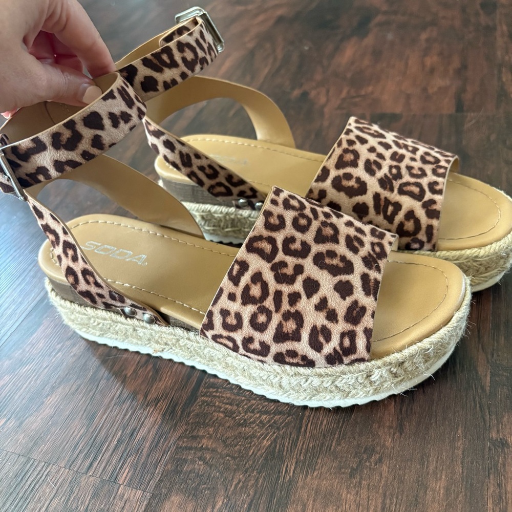 Soda Leopard Print Sandals